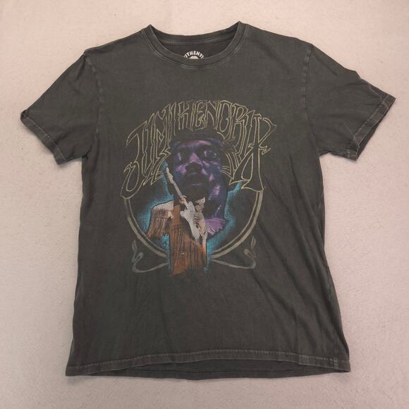 Jimi Hendrix Band Crew Neck Short Sleeve Graphic T Shirt Mens Size M Gray - Picture 2 of 9